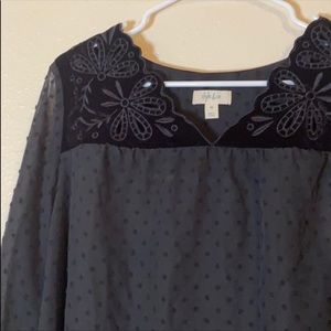 Style & Co Sheer blouse with removable cami